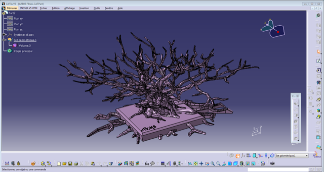 Conception sur un logiciel du projet de l’arbre en 3D